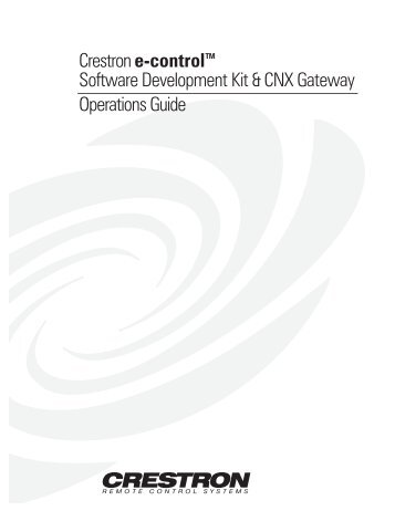 e-control™: Software Development Kit & CNX Gateway - Crestron