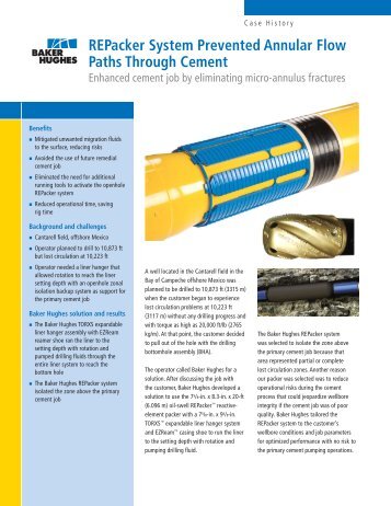 REPacker System Prevented Annular Flow Paths ... - Baker Hughes