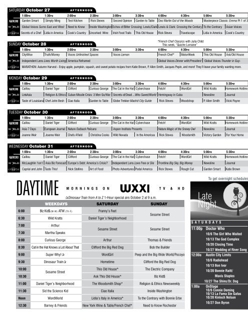 Program Listings - WXXI