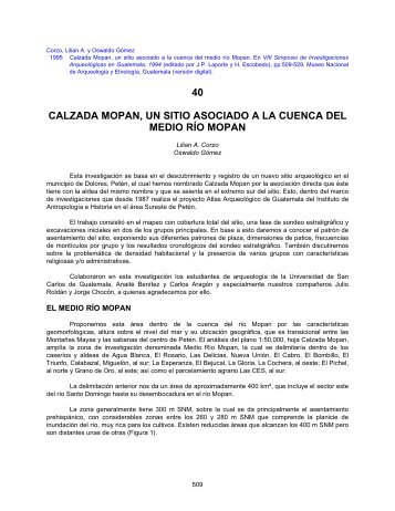 40 calzada mopan, un sitio asociado a la cuenca ... - Asociacion Tikal