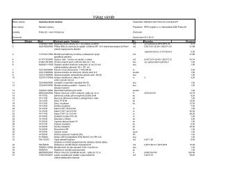 Výkaz výměr - Horní Počernice