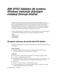 IBM SPSS Statistics dla systemu Windows Instrukcje dotyczÄce ...