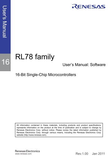 RL78 family User's Manual for Software - Renesas Electronics