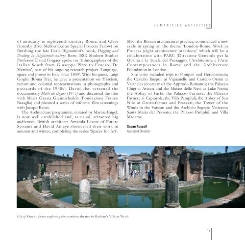 Annual Report 2007-8 - The British School at Rome