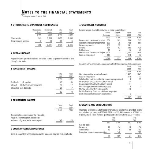 Annual Report 2007-8 - The British School at Rome