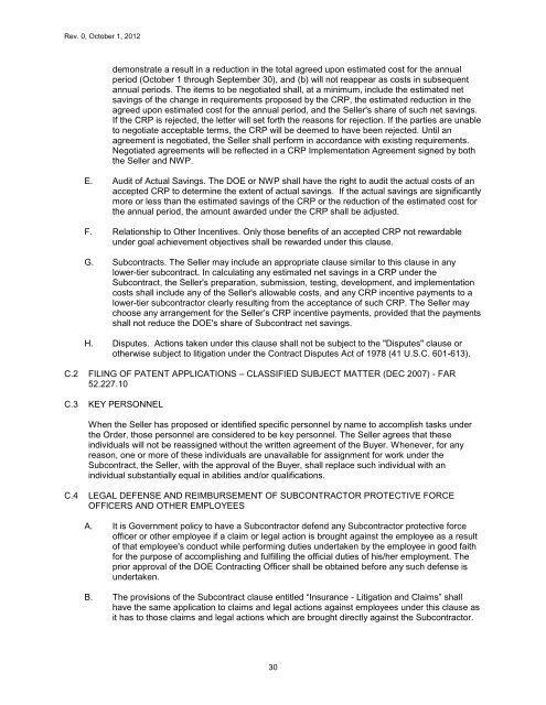 NWP General Provisions for Firm Fixed Price Orders