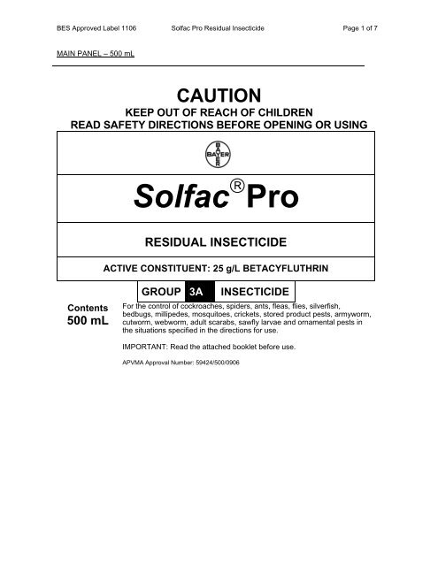 solfac pro residual insecticide - Agtech.com.au