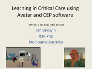 Learning in Critical Care using Avatar and CEP ... - CRRT Online