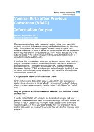 Vaginal Birth after Previous Caesarean (VBAC) - Barking, Havering ...