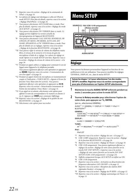 2 Tournez le Rotary encoder pour sÃ©lectionner le mode - Alpine