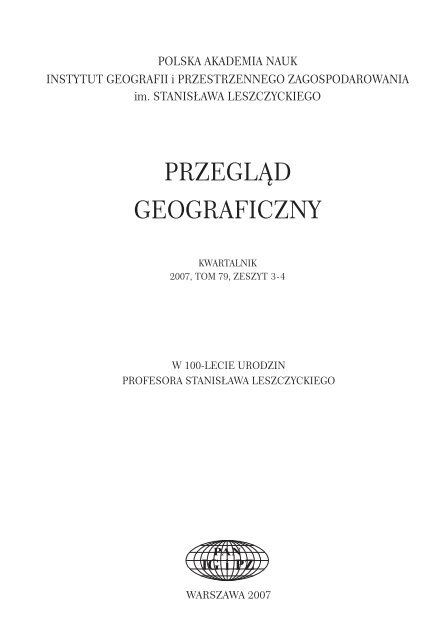 Przeglad - C_1.pdf - Institute of Geography and Spatial Organization ...