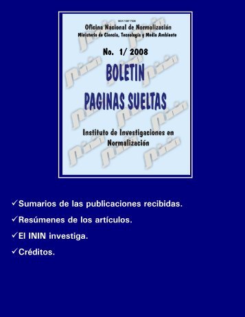 No. 1/ 2008 - BOLETIN PAGINAS SUELTAS. Página de inicio