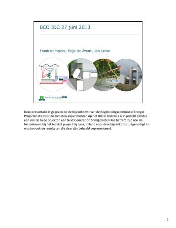 presentatie van Feije de Zwart, Frank Kempkes en ... - Energiek2020