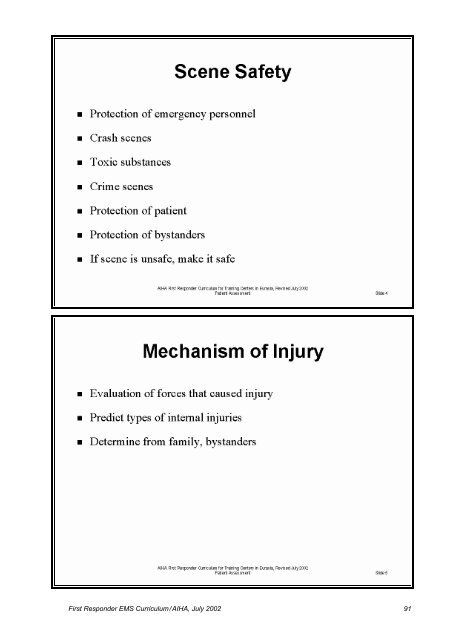 First Responder EMS Curriculum for Training Centers in Eurasia