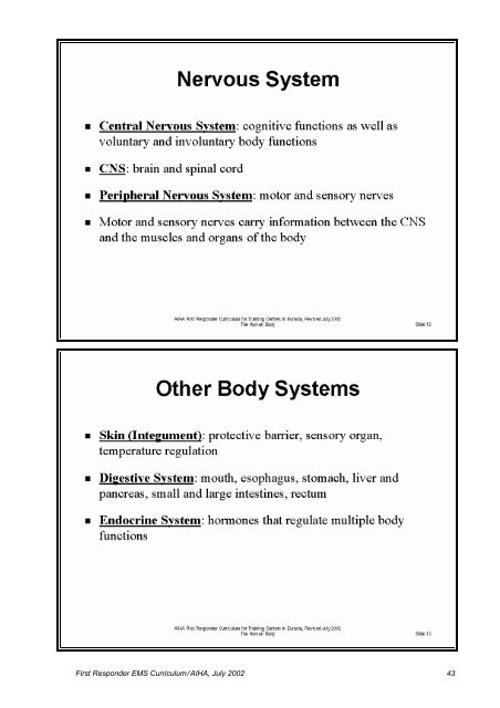 First Responder EMS Curriculum for Training Centers in Eurasia