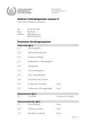 Kallelse FullmÃ¤ktigemÃ¶te nummer 5 PreliminÃ¤r fÃ¶redragningslista