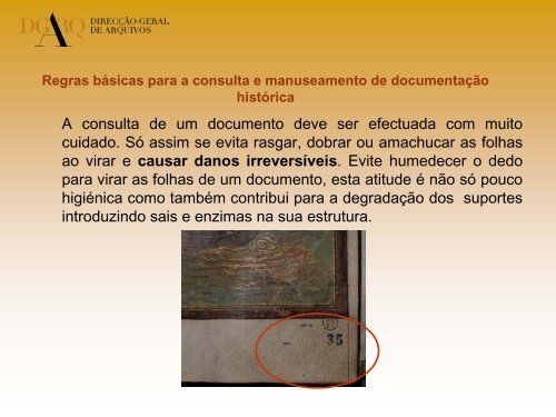 Regras bÃ¡sicas para a consulta e manuseamento de documentaÃ§Ã£o ...