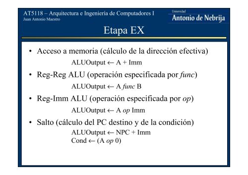 Procesadores segmentados. El DLX.