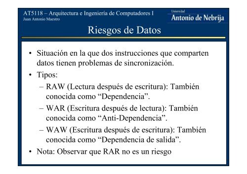 Procesadores segmentados. El DLX.