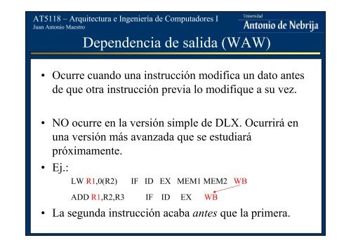 Procesadores segmentados. El DLX.