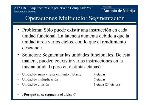 Procesadores segmentados. El DLX.