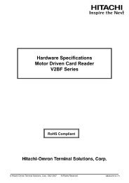 Hardware Specifications Motor Driven Card Reader V2BF ... - Sensis