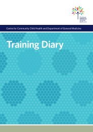 Training Diary - The Royal Children's Hospital