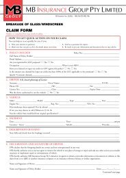 MB Windscreen Claim Form - AIS Insurance Brokers