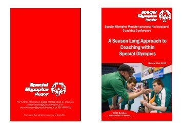 SO Coaching Conference Brochure - Special Olympics Ireland