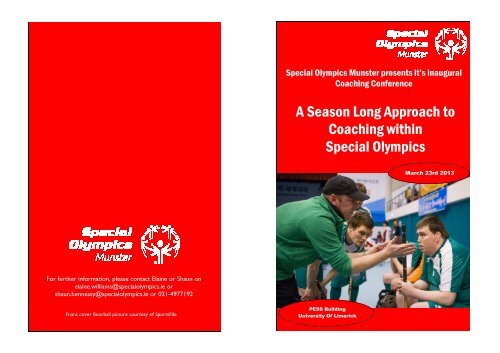 SO Coaching Conference Brochure - Special Olympics Ireland