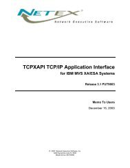 TCPXAPI TCP/IP Application Interface for IBM MVS XA/ESA ... - NetEx