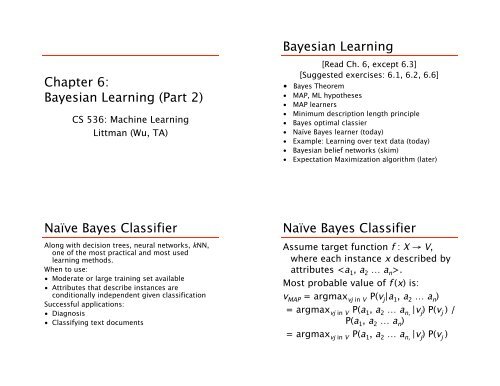 bayes optimal classifier in machine learning