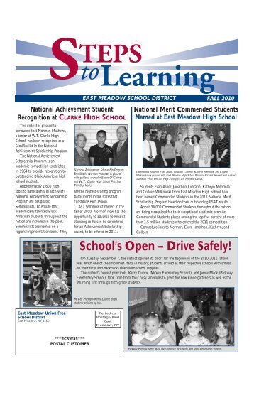 School's Open â Drive Safely! - East Meadow School District