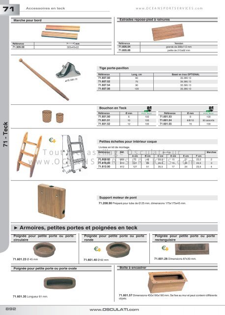 Teak et stoppers 71 ARTICLES "SEATEAK" - OceanSportServices