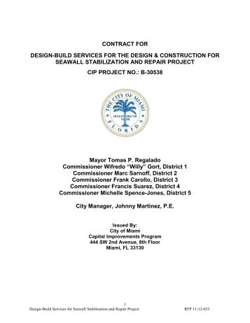 contract for design-build services for the design - City of Miami