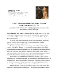 tickets for soprano prodigy jackie evancho go on sale monday, july 18