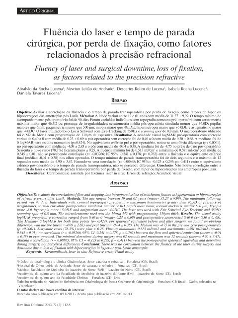 Baixe aqui a versão em PDF da RBO - Sociedade Brasileira de ...
