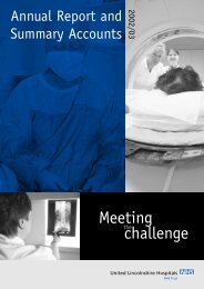 2002-2003 (PDF, 1.6 MB) - United Lincolnshire Hospitals NHS Trust