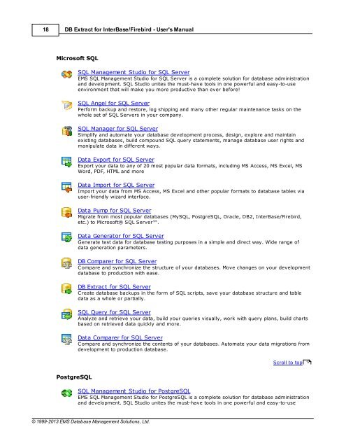 DB Extract for InterBase/Firebird - User's Manual - EMS Manager