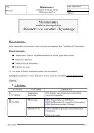 Maintenance Maintenance curative DÃ©pannage