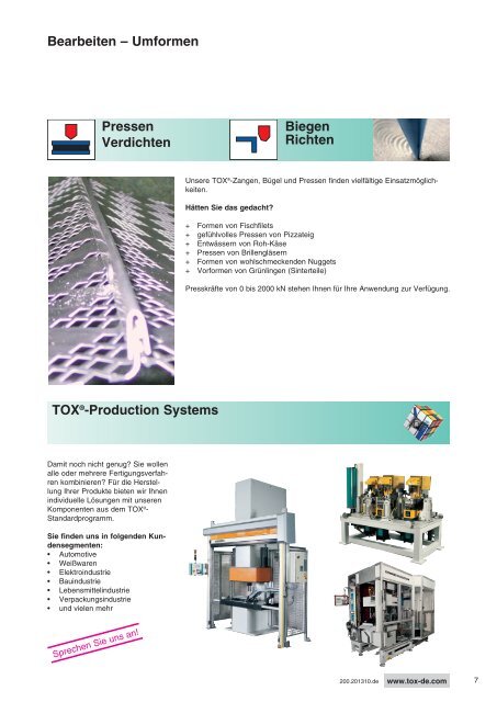 Anwendungen - TOX® PRESSOTECHNIK