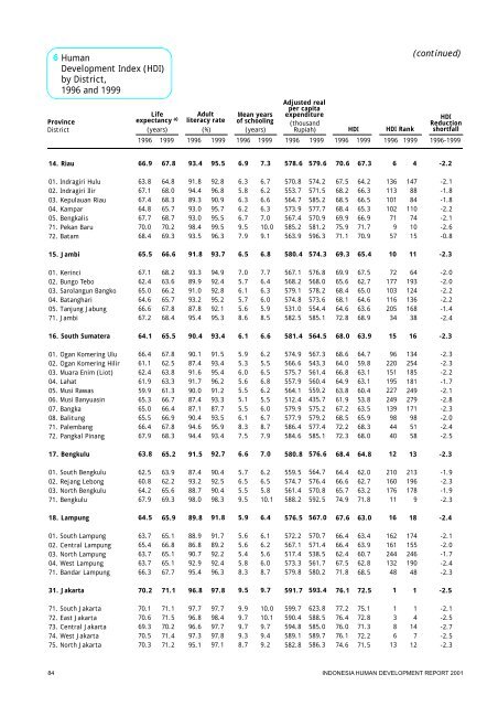 Indonesia Human Development Report 2001 - UNDP