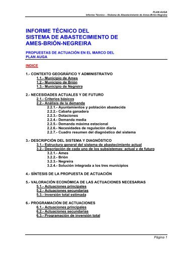 informe técnico del sistema de abastecimiento de ames-brión-negreira