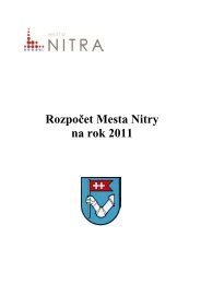 RozpoÄet Mesta Nitry na rok 2011 - Mesto Nitra