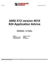 ANSI X12 version 4010 824 Application Advice - Superior Essex