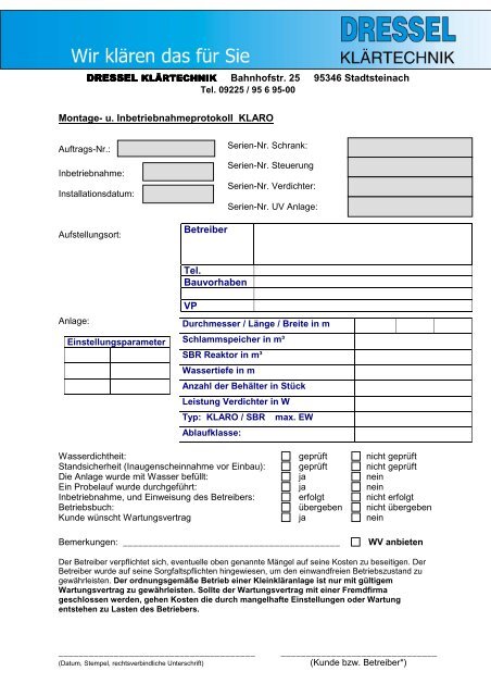 Betriebsbuch fÃ¼r Betonanlage, Ablaufklasse D, Zulassung Z-55.3-105