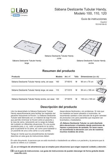 SÃ¡bana Deslizante Tubular Handy, Modelo 100, 110, 120 - Liko