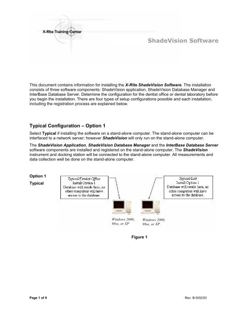 ShadeVision Software Installation - X-Rite