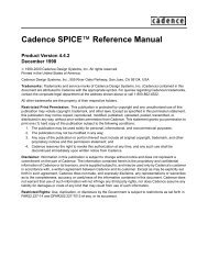 Cadence SPICE Reference Manual