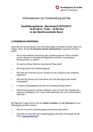 Informationen zur Vorbereitung auf den - Berufskolleg Siegburg